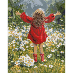 Алмазная мозаика "Ромашки для сердца" 40*50см, термопакет, ТМ Идейка, Украина