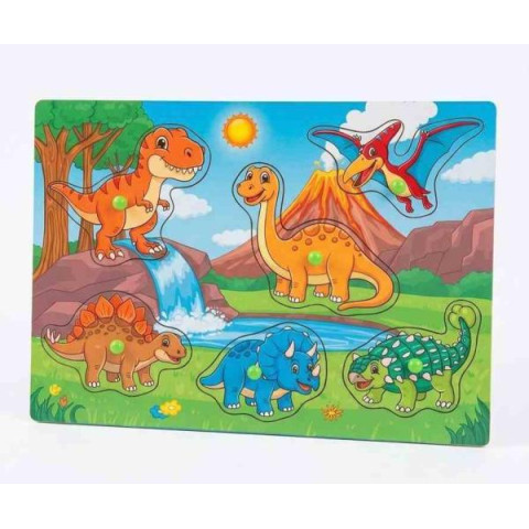 Пазл-вкладиш "Динозаври", пак. 30*20см, ТМ Enotik, Україна