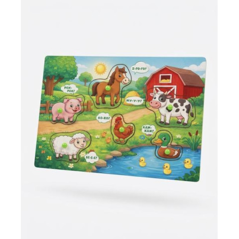 Пазл-вкладиш "Ферма", пак. 30*20см, ТМ Enotik, Україна