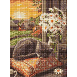 Алмазна мозаїка "Котячий сон" 30*40см, термопакет, ТМ Ідейка, Україна