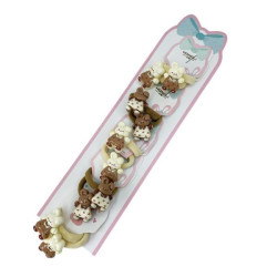 Детские резинки Зайчики коричневые 10шт, пак. 25*8см