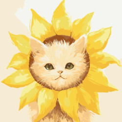 Картина по номерам "Солнечный котик" 40*40см, термопакет, ТМ ART Craft, Украина