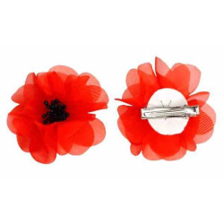 Затиск для волосся з маком  6см 6шт