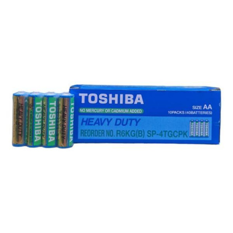 Батрейки Toshiba R6 Синяя Heavy Duty ЦЕНА ЗА УП. 40ШТ (4/40/200/1000)
