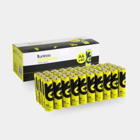 Батарейка Uniross лужна Essential  Alkaline AA 1.5V - BX40, ЦІНА ЗА УП. 40ШТ