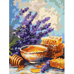Картина за номерами "Лаванда та мед" 30*40см, в термопакете, ТМ Ідейка, Україна