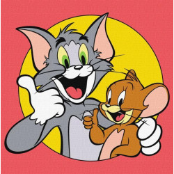 Картина за номерами для дітей WB "Tom and Jerry: Разом веселіше" 25*25см, в термопакете, ТМ Ідейка, Україна