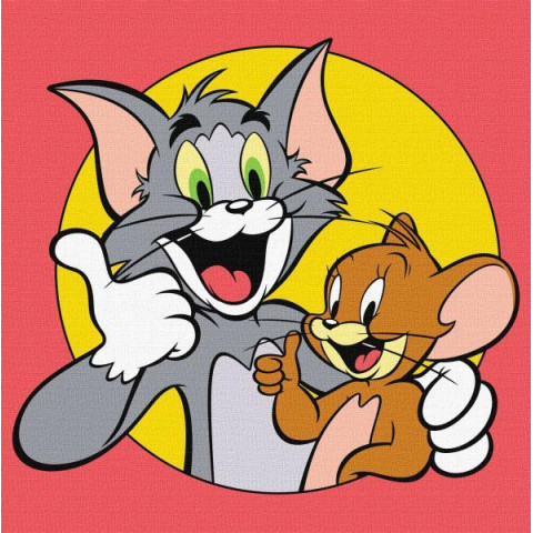 Картина за номерами для дітей WB "Tom and Jerry: Разом веселіше" 25*25см, в термопакете, ТМ Ідейка, Україна