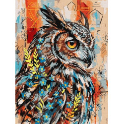 Картина за номерами "Експресивна сова" 30*40см, в термопакете, ТМ Ідейка, Україна