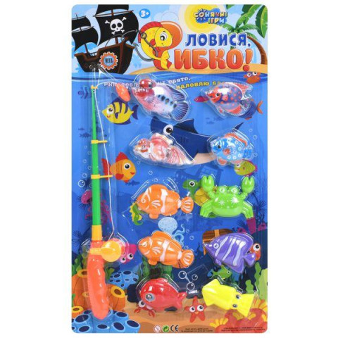 Рыбалка магнитная, 1удочка, морские обитатели, на планш. 29*50*4см 