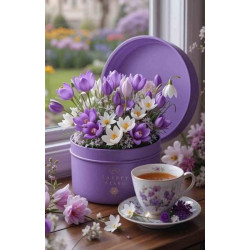 Алмазная мозаика "Фиолетовое настроение" 30*40см, на рамке, в кор. 31*41*2,5см, ТМ Dreamtoys
