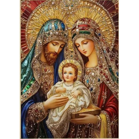 Алмазна мозаїка"Святе Сімейство" 30*40см, на рамці, в кор. 31*41*2,5см, ТМ Dreamtoys