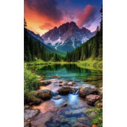 Алмазная мозаика "Озеро забытых тайн"30*40см, на рамке, в кор. 31*41*2,5см, ТМ Dreamtoys
