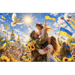Алмазная мозаика "Самый счастливый день" 30*40см, на рамке, в кор. 31*41*2,5см, ТМ Dreamtoys