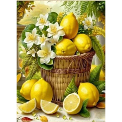 Алмазная мозаика  "Лимонное изобилие" 30*40см, на рамке, в кор. 31*41*2,5см, ТМ Dreamtoys