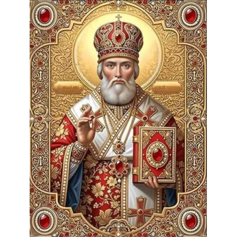 Алмазна мозаїка "Микола Чудотворець" 30*40см, на рамці, в кор. 31*41*2,5см, ТМ Dreamtoys