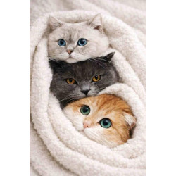 Алмазная мозаика "Котофейное счастье" 40*50см, на рамке, в кор. 41*51*2,5см, ТМ Dreamtoys
