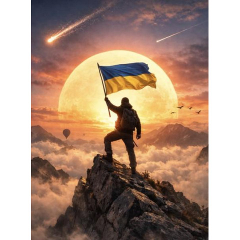 Алмазна мозаїка "Любіть Україну, як сонце любіть" 40*50см, на рамці, в кор. 41*51*2,5см, ТМ Dreamtoys