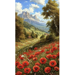 Алмазная мозаика "Цветущая долина" 40*50см, на рамке, в кор. 41*51*2,5см, ТМ Dreamtoys