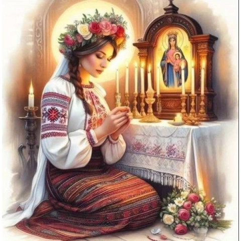 Алмазна мозаїка "Бережи Боже ..." 40*50см, на рамці, в кор. 41*51*2,5см, ТМ Dreamtoys