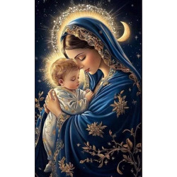 Алмазная мозаика Мадонна с младенцем" 40*50см, на рамке, в кор. 41*51*2,5см, ТМ Dreamtoys