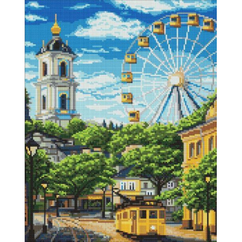 Алмазна мозаїка "Колесо і дзвіниця" 40*50см, термопакет, ТМ Ідейка, Україна