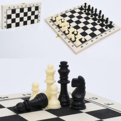 Шахматы игровое поле деревянное, 29*29см, фигуры пластик, в пак.14,5*29*3см 