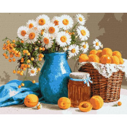 Картина за номерами "Натюрморт з абрикосами" 40*50см, термопакет, ТМ Ідейка, Україна
