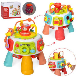 Игра столик, 30*30*в40см, развивающий центр, игровой центр, руль, шестерни, спинер,магнитная игра, подвижные детали, звук, свет, музыка, в кор. 39,5*22,5*32,5 