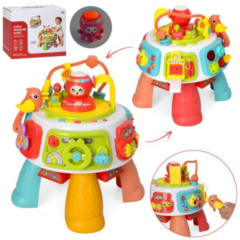 Игра столик, 30*30*в40см, развивающий центр, игровой центр, руль, шестерни, спинер,магнитная игра, подвижные детали, звук, свет, музыка, в кор. 39,5*22,5*32,5 