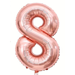 Кулька фольгована цифра 8 (від 65см), мікс кольорів, в пак. 13*20см