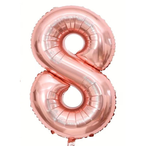 Кулька фольгована цифра 8 (від 65см), мікс кольорів, в пак. 13*20см