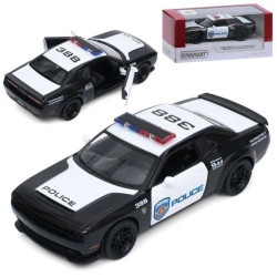Машина инерция "Kinsmart",  Dodge Challenger SRT Demon 170, металл, 12см, 1:40, полиция, открывающаяся дверь, резиновые колеса, в кор. 16*7*7,5см 