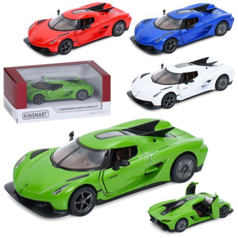 Машина метал "Kinsmart" Koenigsegg Jesko Absolut, інерція, 1:36, 12,5см, відчиняються двері, гумові колеса, 4 кольори, в кор. 16*7*7,5см 