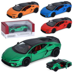 Машина метал "Kinsmart" Lamborghini Temerario, інерція, 1:38, 12см, відчиняються двері, гумові колеса, 4 кольори, в кор. 16*7*7,5см 