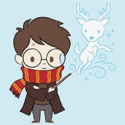 Картина по номерам для детей WB "Harry Potter: Милый Патронус" 25*25см, термопакет, ТМ Идейка, Украина