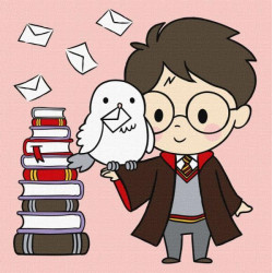 Картина по номерам для детей WB "Harry Potter: Гарри и листы" 25*25см, термопакет, ТМ Идейка, Украина