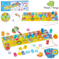 Деревянная игрушка Многофункциональная доска игровое поле 44,5*15см, цифры 