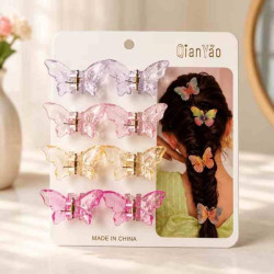Заколки для волос бабочки 8шт, пак. 13*20см