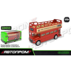 Автобус мет. АВТОПРОМ 5 inch Convertible Bus, откр.дверь, в кор. 16,5*7*8см 
