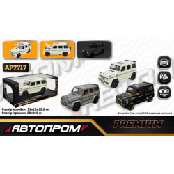 Машина мет. АВТОПРОМ 1:24,3 цвета, бат, свет., звук, дверь откр., в кор. 29*16*12,6см 