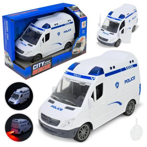 Машина POLICE бат., свет, звук, пар, кор. 21,6*13,5*9,2см 