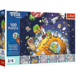 Пазли 100ел. UFT The Treflik Family Трефлік у космосі 2/6, в кор. 29*19*4см, ТМ Trefl, Польща