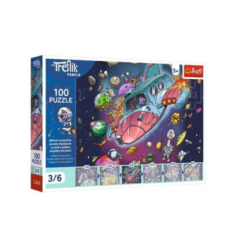 Пазлы 100эл. UFT The Treflik Family Лофи в ракете 3/6, в кор. 29*19*4см, ТМ Trefl, Польша