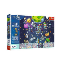 Пазли 100ел. UFT The Treflik Family Робобот у космосі 4/6, в кор. 29*19*4см, ТМ Trefl, Польща