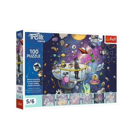 Пазлы 100эл. UFT The Treflik Family Берт в космосе 5/6, в кор. 29*19*4см, ТМ Trefl, Польша