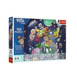 Пазли 100ел. UFT The Treflik Family Дядько у космосі 6/6, в кор. 29*19*4см, ТМ Trefl, Польща