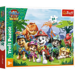 Пазлы 24эл. Maxi PAW PATROL Доисторическая дружба.THE DINO MOVIE, в кор. 40*27*5см, ТМ Trefl, Польша