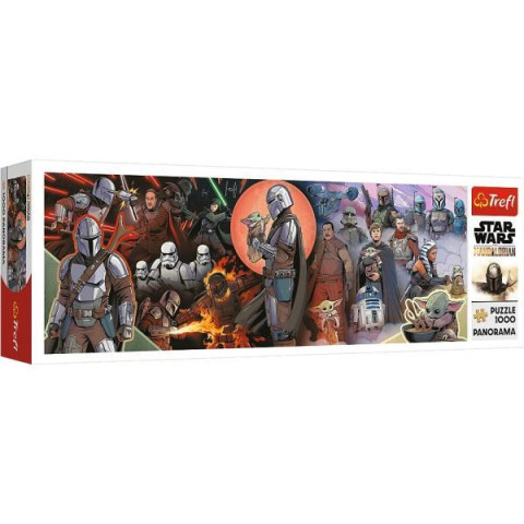 Пазлы 1000эл. Panorama Lucasfilm Star Wars The Mandalorian Приключения Мандалорца, в кор. 40*13,5*6,5см, ТМ Trefl, Польша