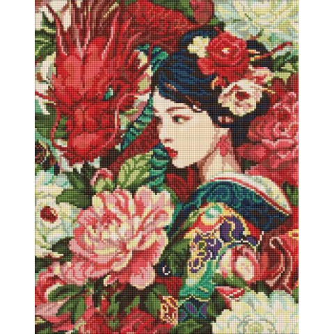 Алмазна мозаїка "Дівчина та дракон" 40*50см, термопакет, ТМ Ідейка, Україна